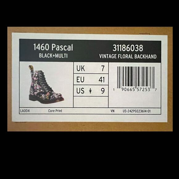 Dr. Martens 1460 Pascal Floral Vintage Leather Boots Sz 9US 41EU UK7 NIB - Picture 6 of 6